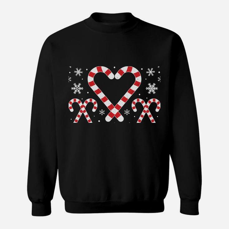 Christmas Candy Cane Work Of Heart | Third 3Rd Grade Teacher Sweatshirt