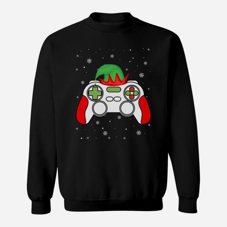 Christmas Elf Gamer Controller Boys Kids Teens Gaming Xmas Sweatshirt