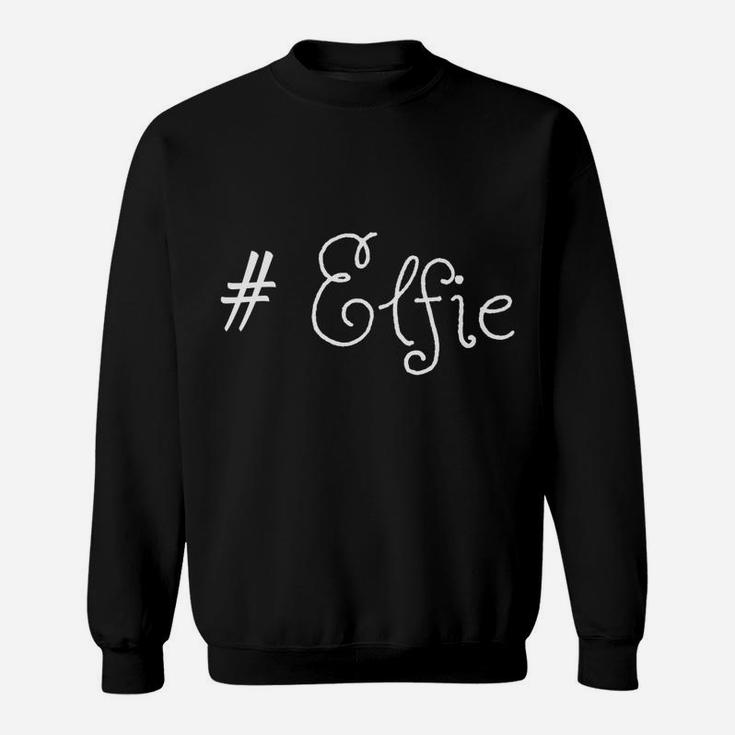Christmas Elfie Selfie Hashtag Elf Design Sweatshirt