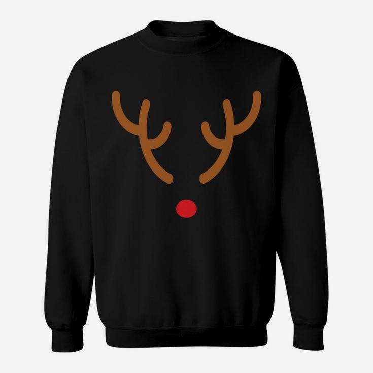 Christmas Hoodie Rudolph The Reindeer Antlers Red Nose Sweatshirt