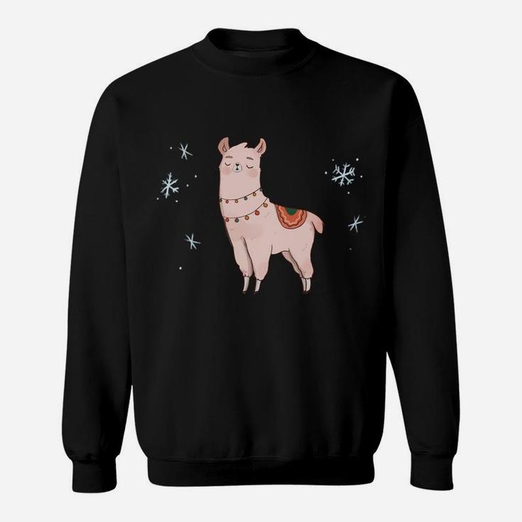 Christmas Llama Funny Cute Animal Alpaca Family Pajama Gift Sweatshirt Sweatshirt