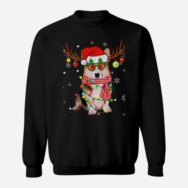 Christmas Pajama Corgi Xmas Lights Dog Dad Mom Sweatshirt Sweatshirt
