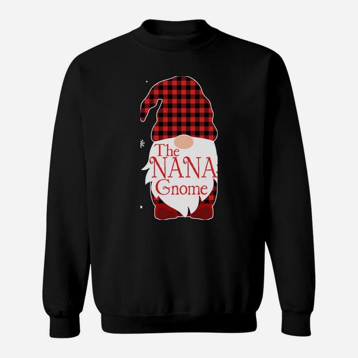 Christmas Pajama Family Gift Nana Gnome Buffalo Plaid Sweatshirt