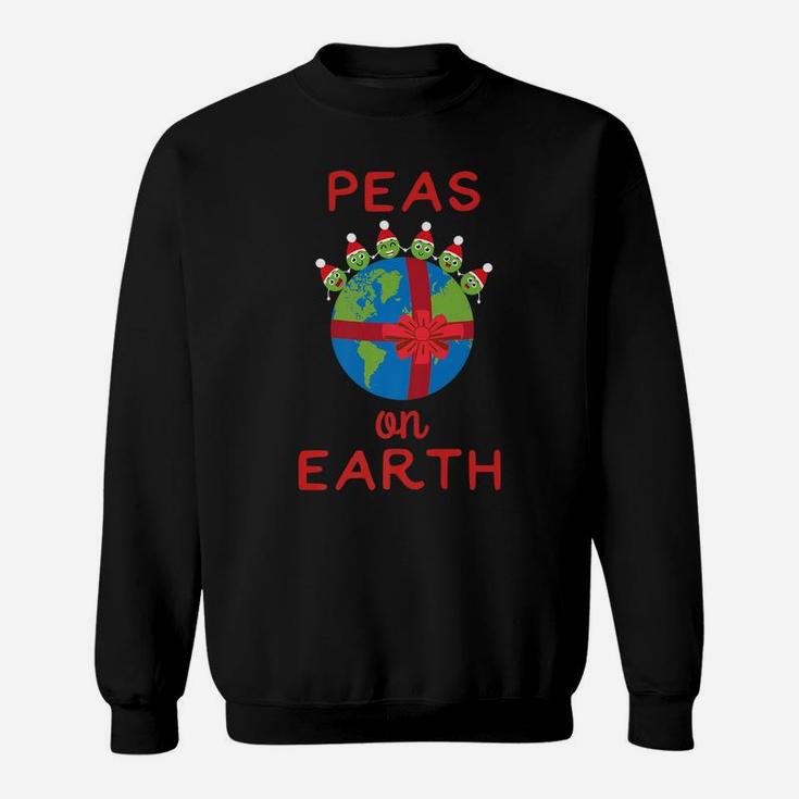 Christmas Peas On Earth World Peace Pea Design Sweatshirt
