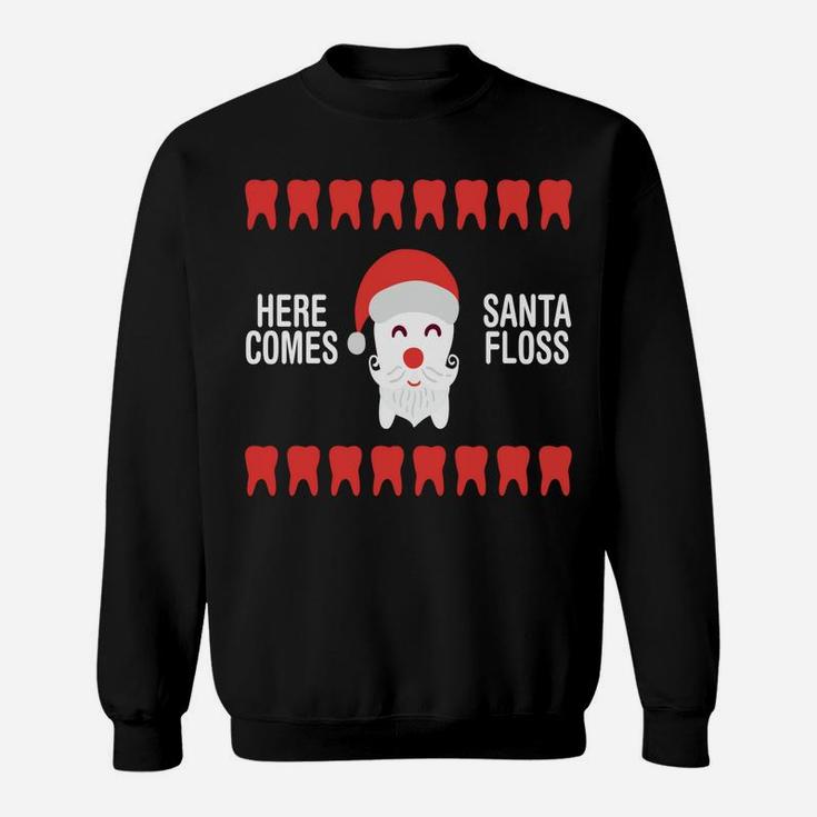 Christmas Santa Floss Dentist Dental Design Sweatshirt Sweatshirt