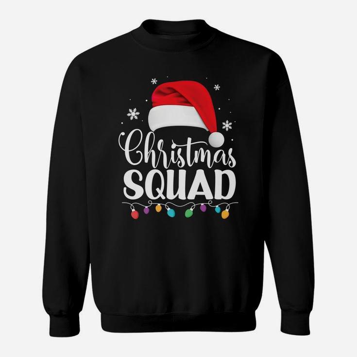 Christmas Squad Santa Hat Family Matching Pajamas Xmas Gift Sweatshirt