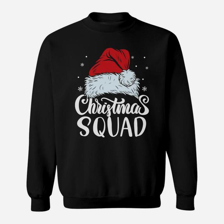Christmas Squad Santa Hat Funny Family Matching Pajamas Sweatshirt
