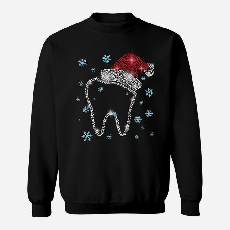 Christmas Tooth Santa Hat Funny Dentist Dental Assistant Sweatshirt Sweatshirt