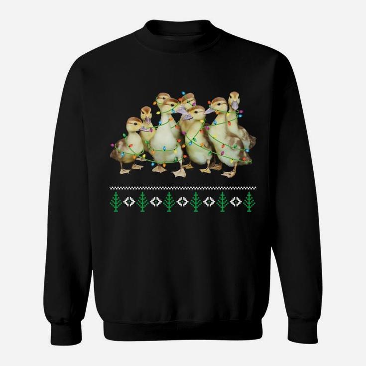 Christmas Ugly Sweater Duck Xmas Tree Gift Funny Farmer Gift Sweatshirt Sweatshirt