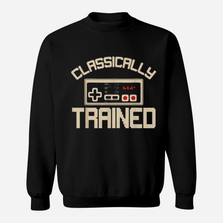 Classically Trained Video Game Retro Vintage Distressed Sweatshirt