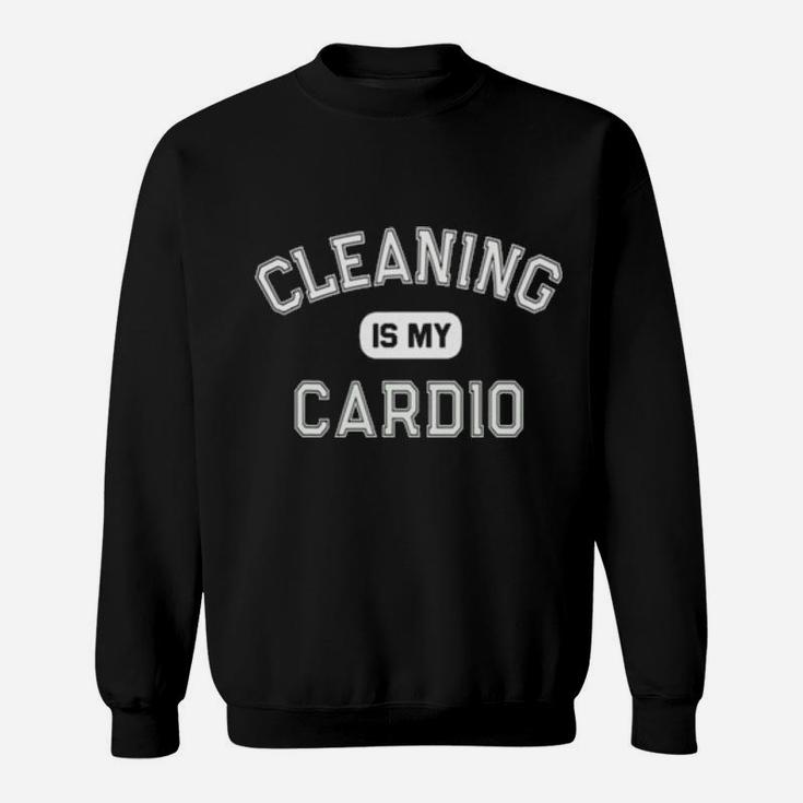 Cleaning-Is-My-Cardio-Custodian-Cleaner-Crew Sweatshirt