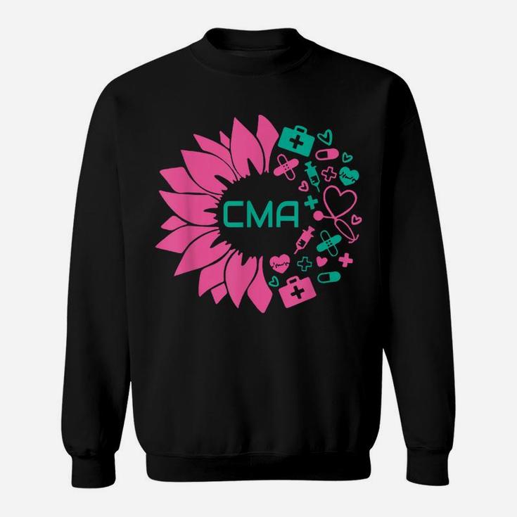 Cma Medical Flower Certified Medical Assistant Cute Nurse Sweatshirt