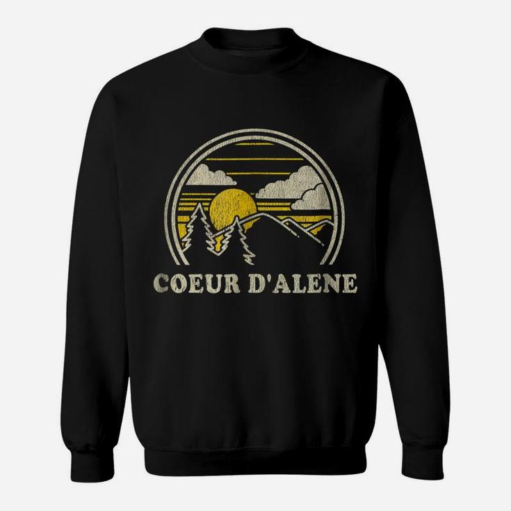 Coeur D'alene Idaho Id T Shirt Vintage Hiking Mountains Tee Sweatshirt