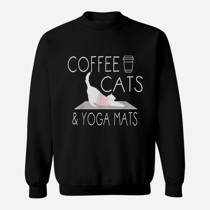 Coffee Cats  Yoga Mats Sweatshirt