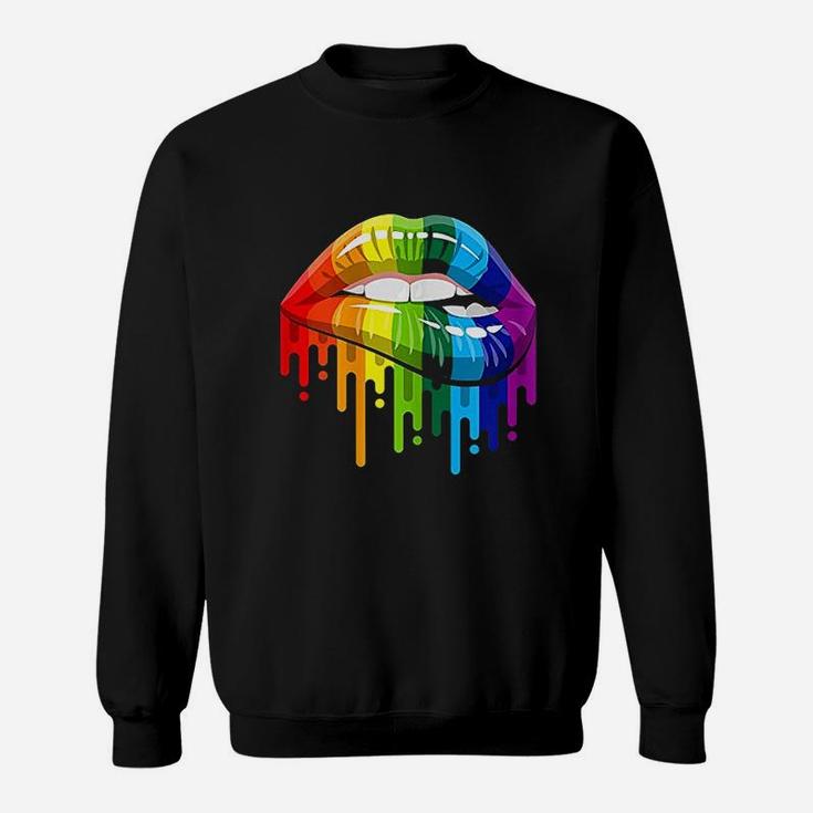Colorful Graphic Lips Sweatshirt