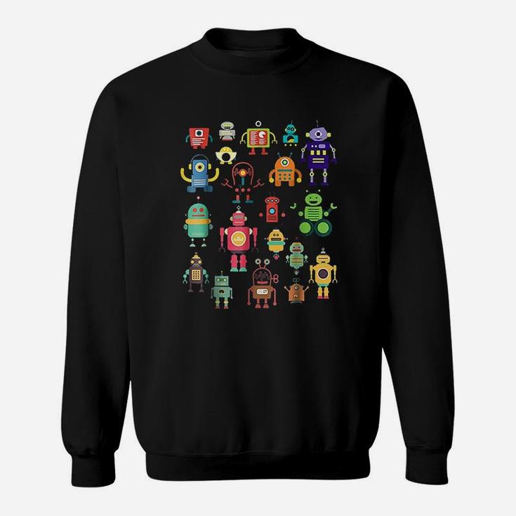 Colorful Robot Collection Sweatshirt