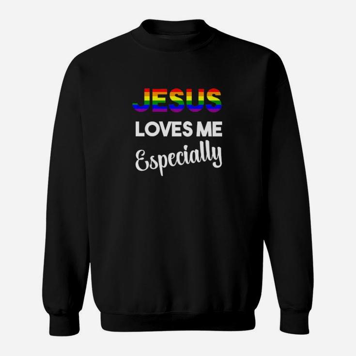 Coming Out Lgbtq Gay Pride Stuff Jesus Loves Me Sweatshirt