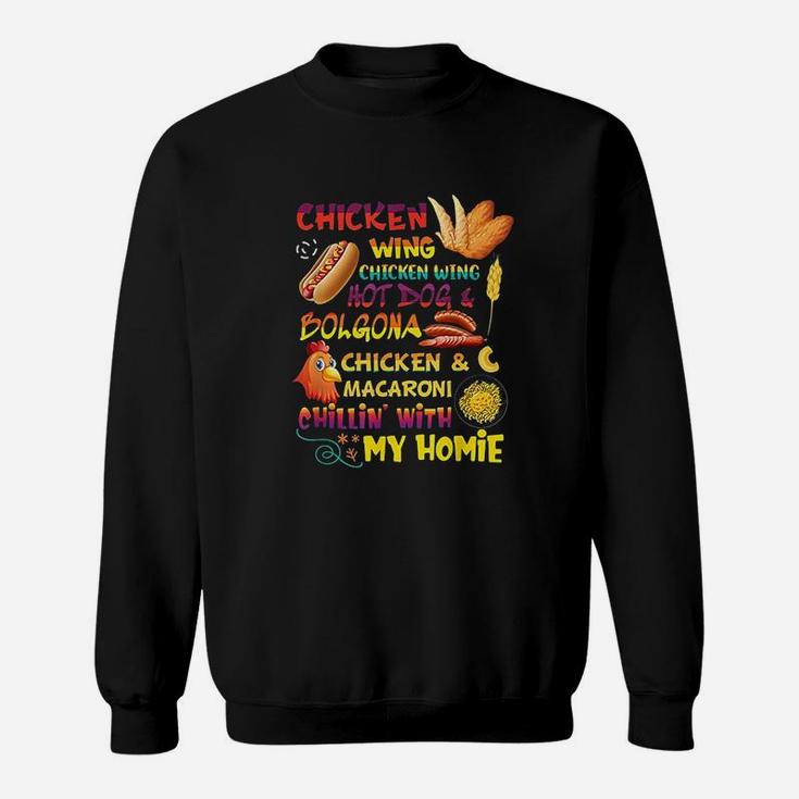 Cooked Chicken Wing Chicken Wing Hot Dog Bologna Macaroni Sweatshirt