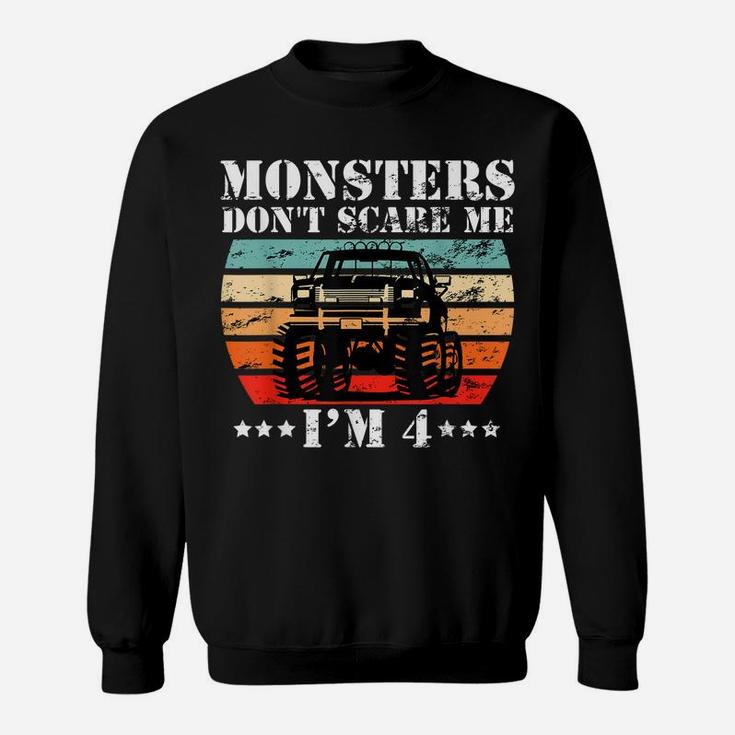 Cool Monster Truck Birthday Party 4 Year Old Boy Truck Gift Sweatshirt