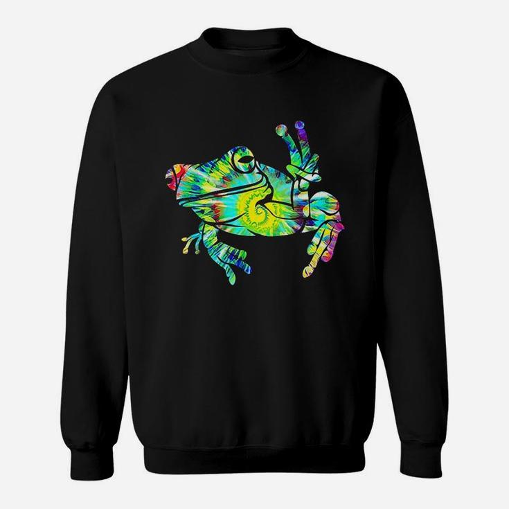 Cool Peace Frog Tie Dye For Boys And Girls Sweatshirt