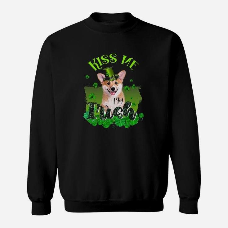 Corgi Kiss Me I'm Irish With St Patrick's Day Sweatshirt