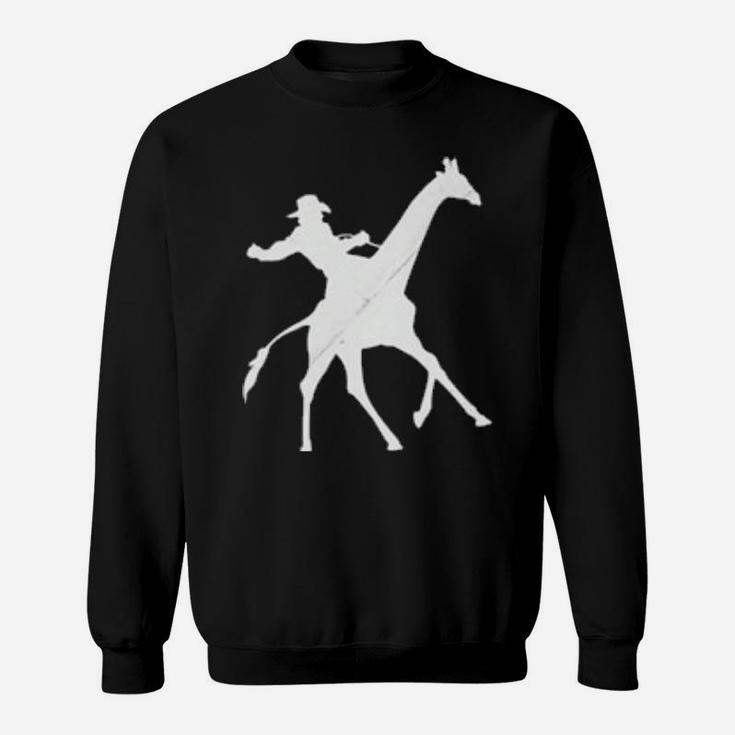 Cowboy Riding A Giraffe Distressed Sweatshirt