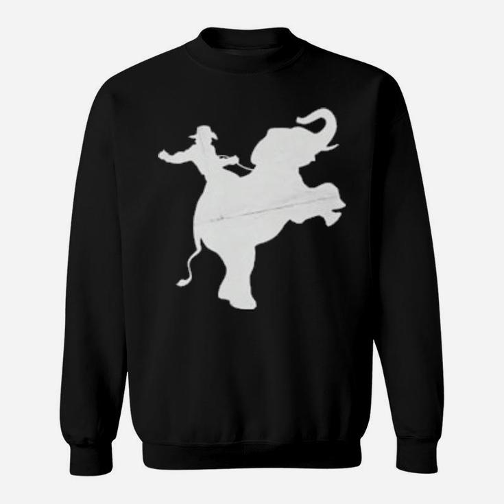 Cowboy Riding An Elephant Distressed Sweatshirt