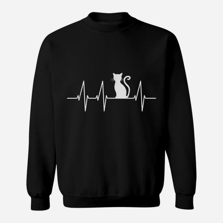 Crazy Cat Lady T-Shirt - Cute Cat Best Friend Heartbeat Tee Sweatshirt