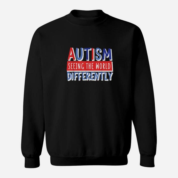 Cute And Colorful Autism Awareness Quote Bluered Sweatshirt