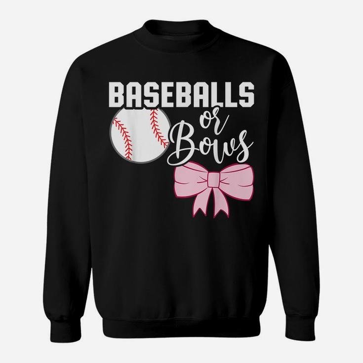 Cute Baseballs Or Bows Gender Reveal - Team Boy Or Team Girl Sweatshirt