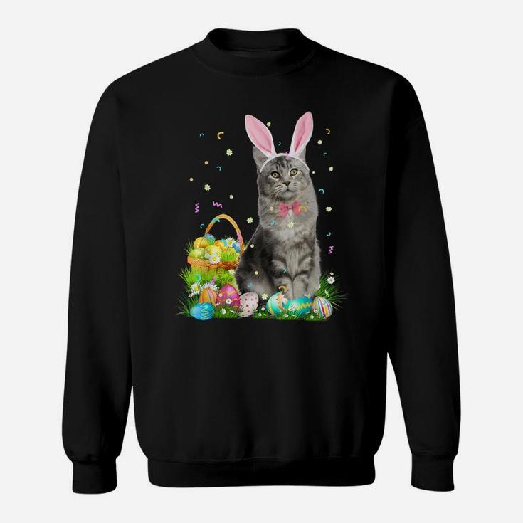 Cute Cat Easter Day Bunny Eggs Costume Gift Mens Womens Kids Sweatshirt