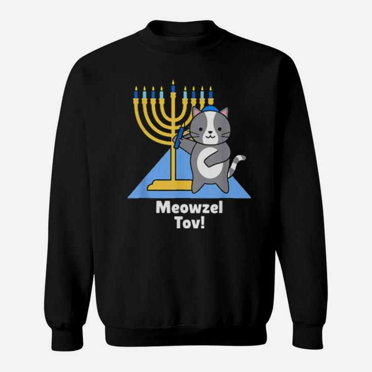 Cute Cat Hanukkah Family Matching Meowzel Tov Sweatshirt
