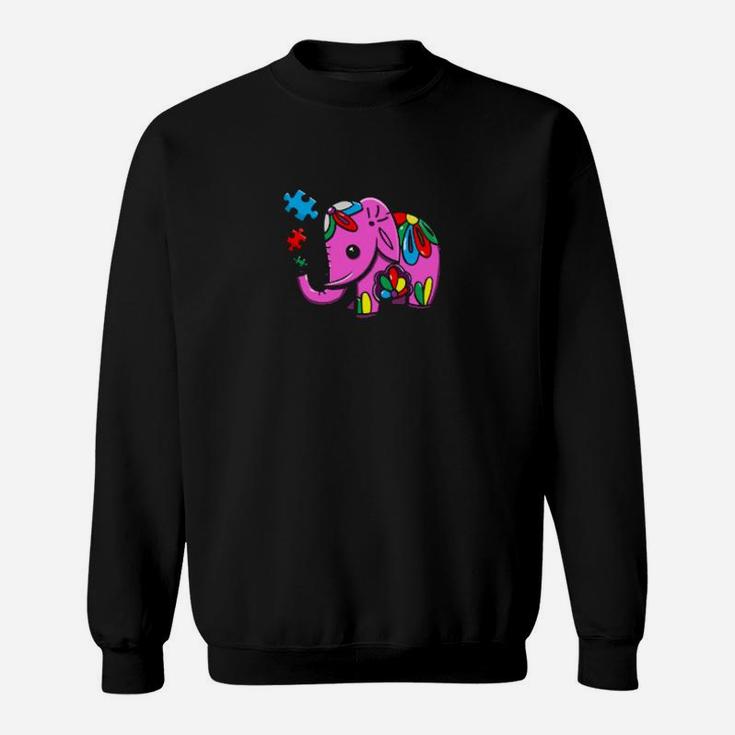 Cute Elephant Mandala Autism Awareness Support Sweatshirt
