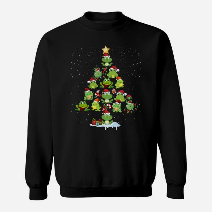 Cute Frog Christmas Tree Gift Decor Xmas Tree Sweatshirt Sweatshirt
