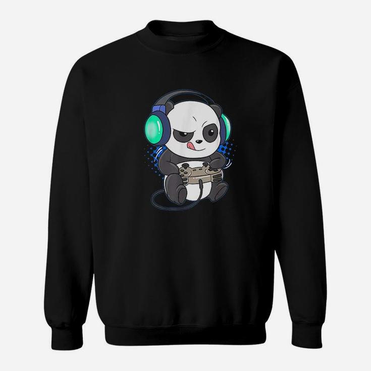 Cute Gaming Panda Video Game Computer Player Videogame Pc Sweatshirt