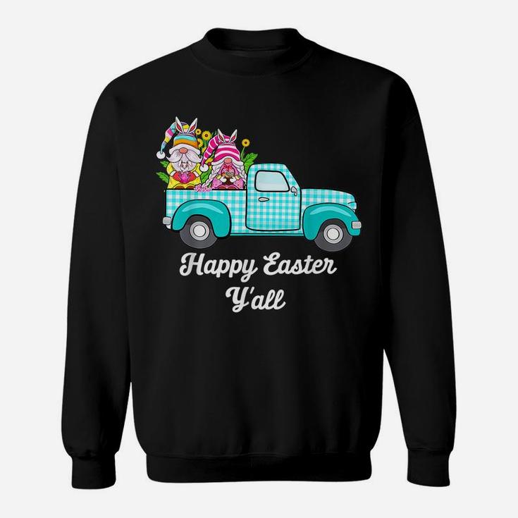 Cute Gnomes With Bunny Ears Egg Hunting Truck Easter Gnome Sweatshirt