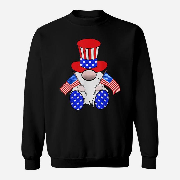 Cute Patriotic Gnome American Flag Happy 4Th Of July Sweatshirt