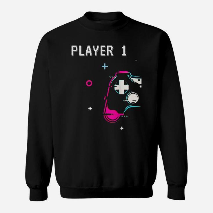Cute Player 1 Player 2 Matching Couple Tshirt Gamer Sweatshirt