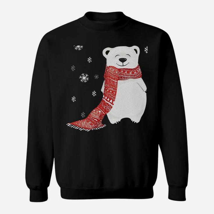 Cute Polar Bear Scarf Merry Christmas Xmas Holidays Gift Tee Sweatshirt Sweatshirt
