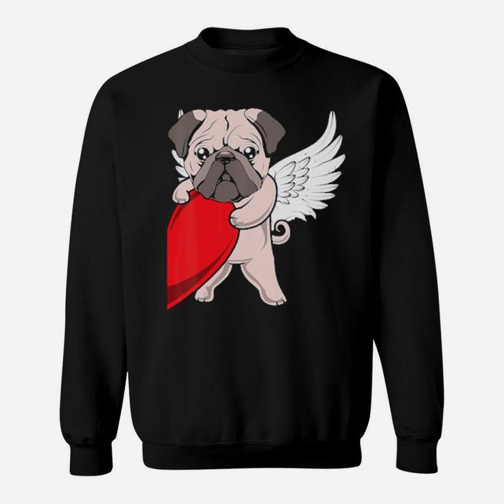 Cute Pug Dog Heart Love Pugs Valentine's Day Couples Gift Sweatshirt