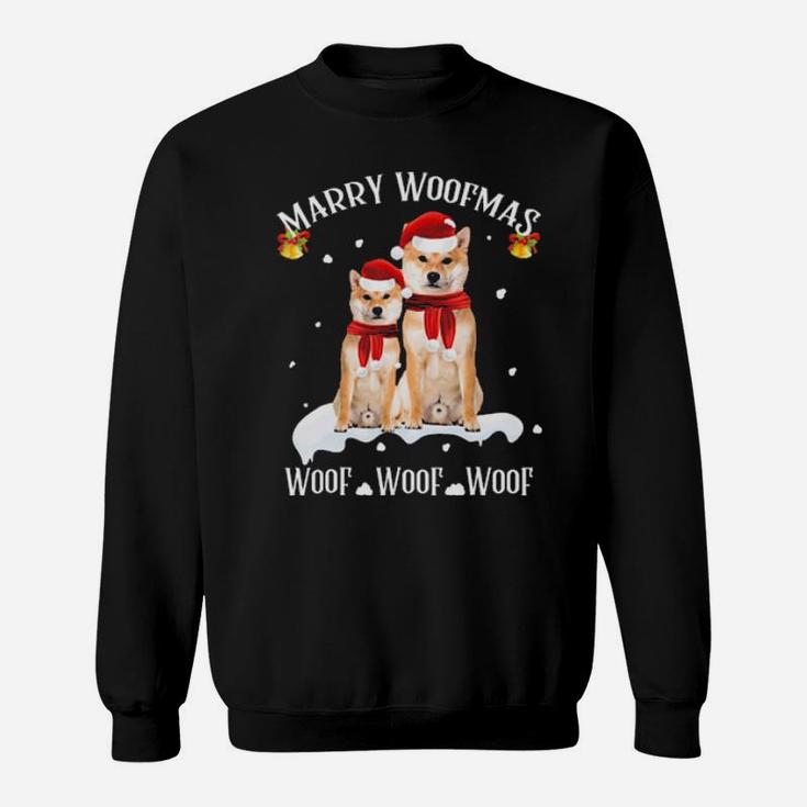Cute Shiba Inu  Funny Marry Woofmas Dog Lovers Gift Sweatshirt