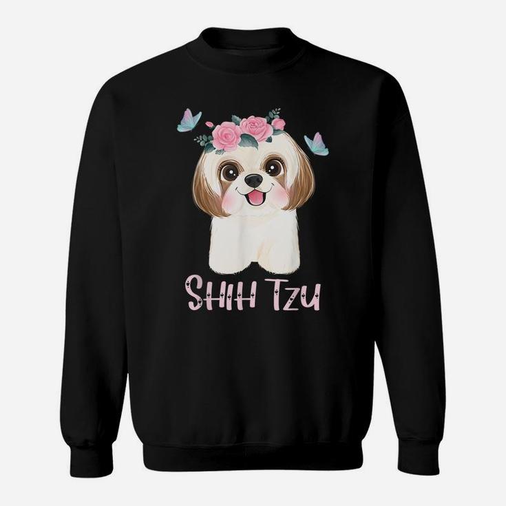 Cute Shih Tzu Mom Shitzu Dad Mens Dog Lover Ladies Shihtzu Sweatshirt