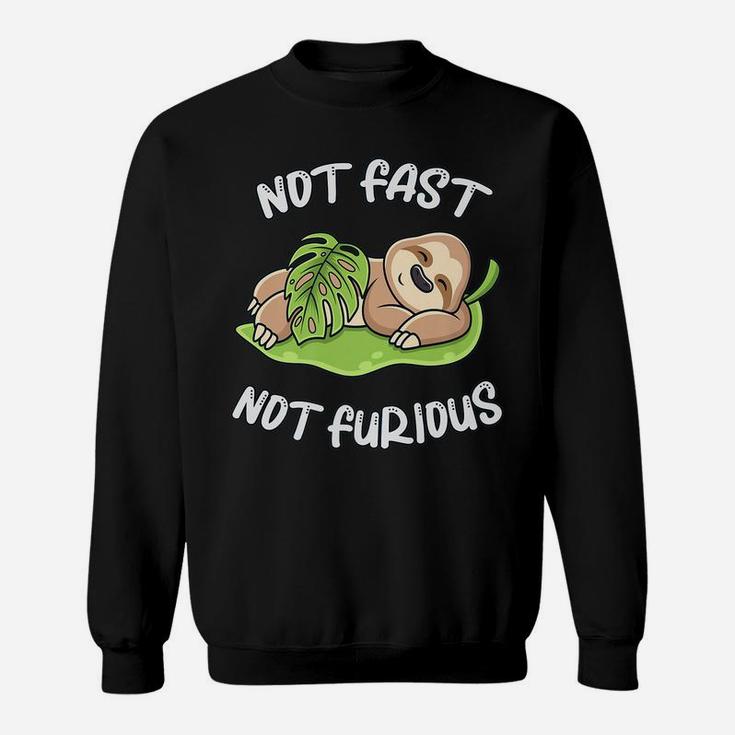 Cute Sloth Sleep Funny Saying Not Fast Not Furious Sluggish Sweatshirt