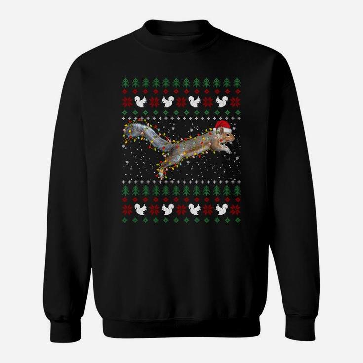 Cute Squirrel Santa's Hat Ugly Christmas Sweater Tee Xmas Sweatshirt Sweatshirt