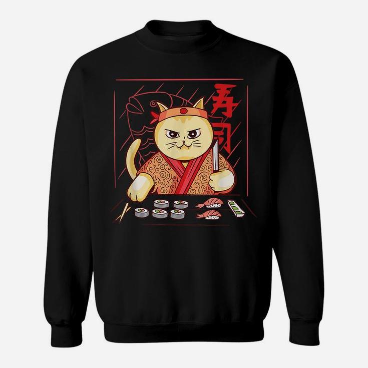 Cute Sushi Chef Cat Sweatshirt