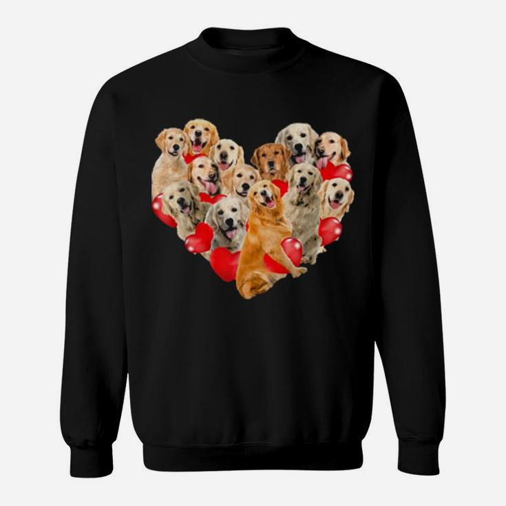 Cute Valentine's Day Golden Retriever Dog Heart Puppy Sweatshirt