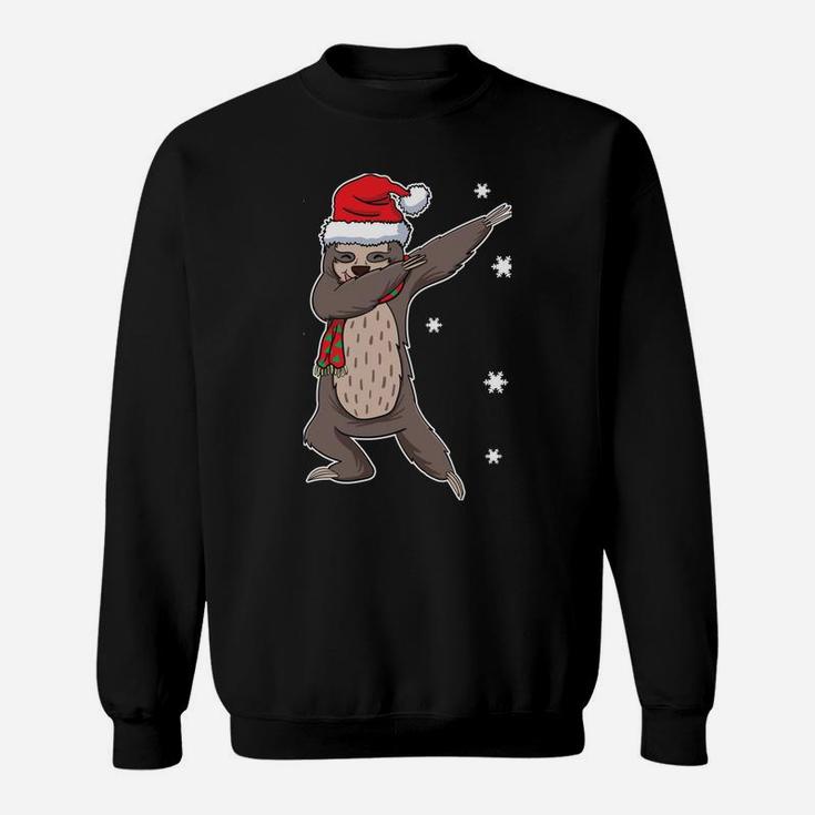 Dabbing Dab Funny Snowflakes Sloth Christmas Santa Claus Sweatshirt Sweatshirt