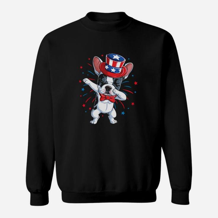 Dabbing French Bulldog 4Th Of July American Flag Sweatshirt