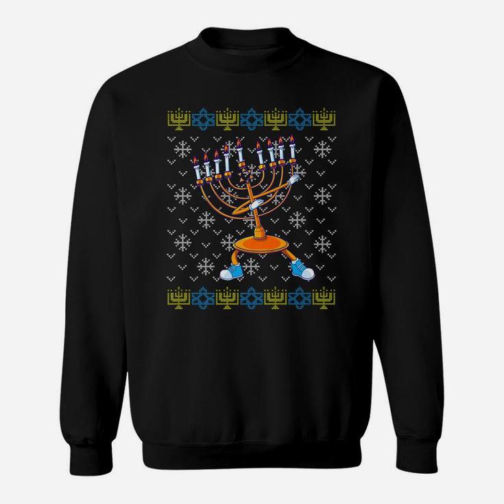 Dabbing Menorah Ugly Hanukkah Sweater Xmas Chanukah Gift Sweatshirt