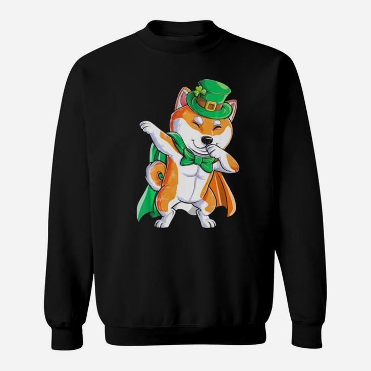 Dabbing Shiba Inu St Patricks Day  Leprechaun Irish Sweatshirt